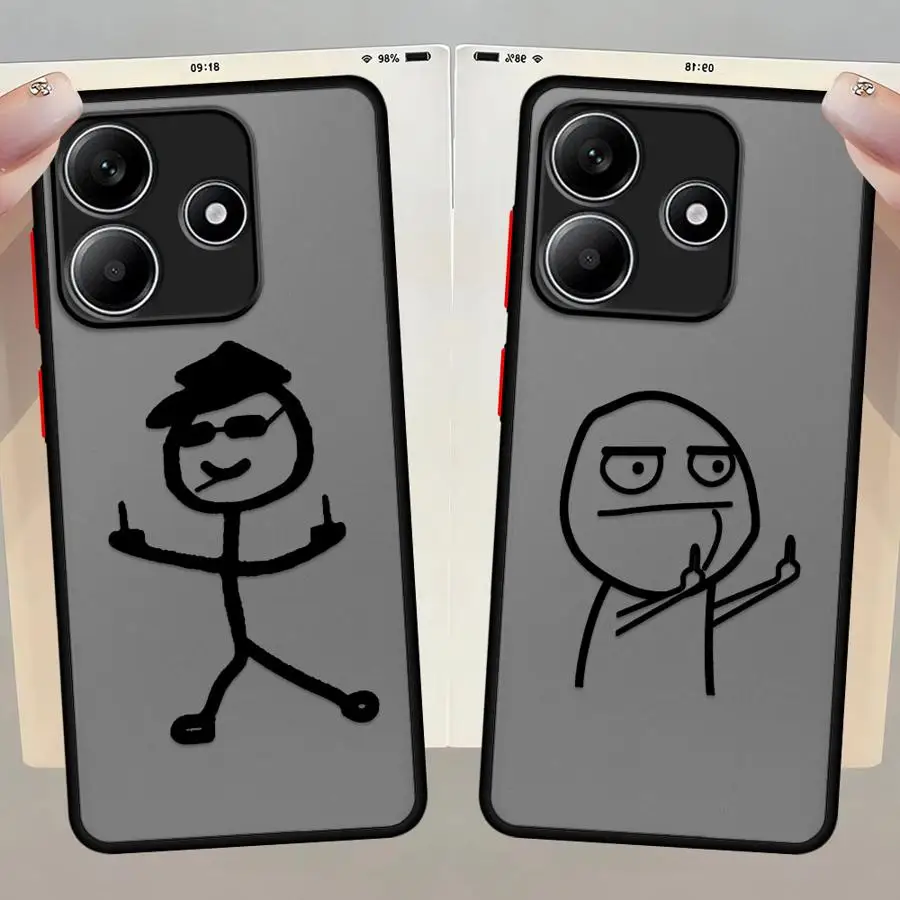 Casing Ponsel untuk Xiaomi Redmi Note 9s 11s 11 12 13 Pro Plus 12S 10s 14 Pro Sampul Lembut Kartun Matchman Lucu Lucu