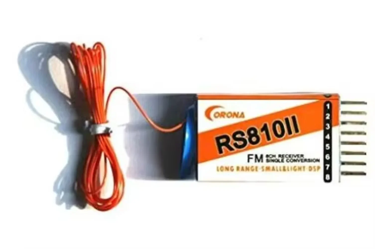 Receptor CORONA Single Conversion RS810II 610 de 8 Canales DSP con Alcance de 1.5km para Aviones FUTABA JR TX, Aviones 3D, Planeadores y Aviones de Entrenamiento