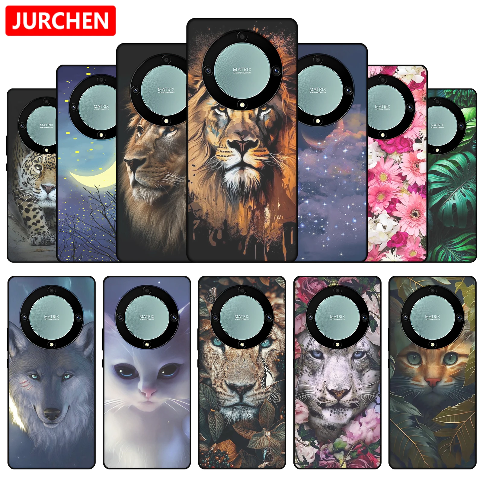 Silikon fall für huawei honor x9a niedlicher hund katze wolf ente löwe tiger fuchs drachen cartoon schwarz abdeckung für honorx x 9a x9 ein RMO-NX1