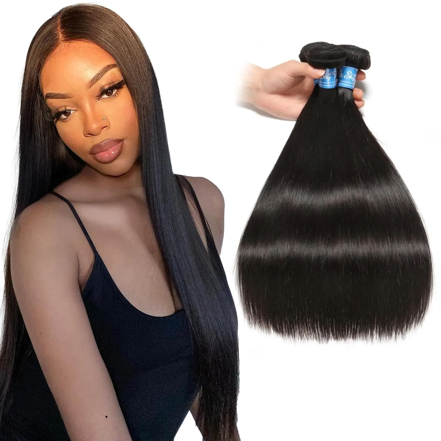 

Brazilian Bone Straight Human Hair 3 4 Bundles Raw Virgin Remy Hair Extensions Double Weft Wholesale 30 34 Inch Bundle