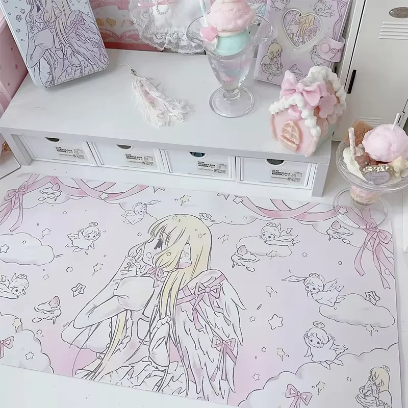لطيف Kawaii Ins فتاة ماوس الوسادة الجلدية مقاوم للماء عدم الانزلاق طاولة طعام حصيرة لطيف الثانوية يوان مكتب لعبة لوحة المفاتيح الكمبيوتر