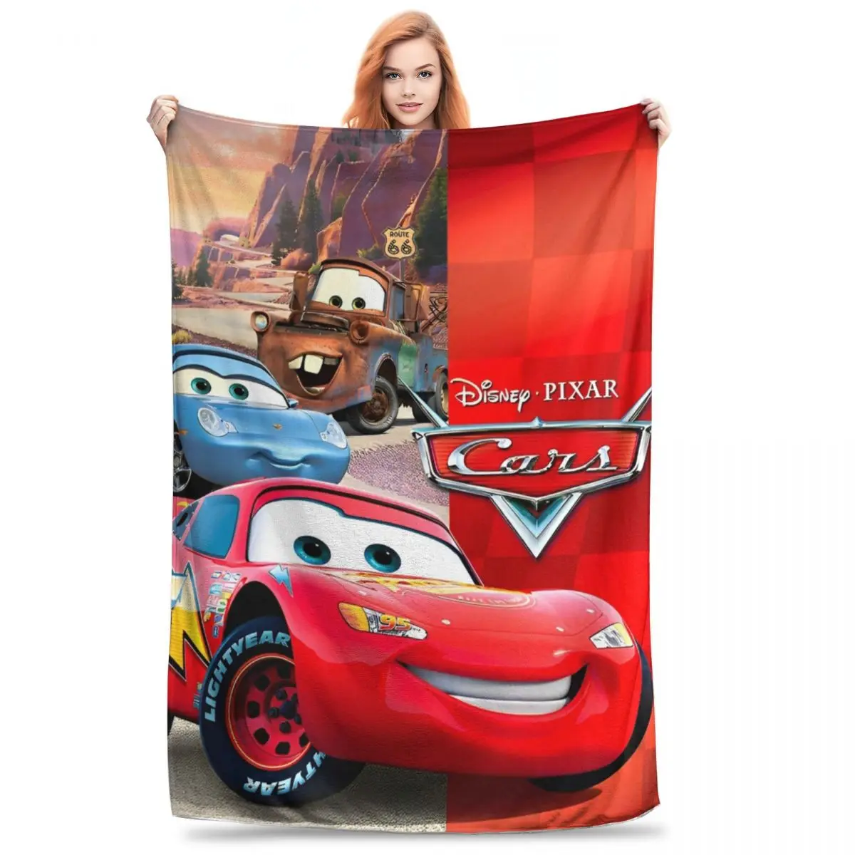 Pixar Lightning McQueen Cars Cartoon Blanket Quality Warm Soft Throw Blanket Winter Child Living Room Funny Bedspread