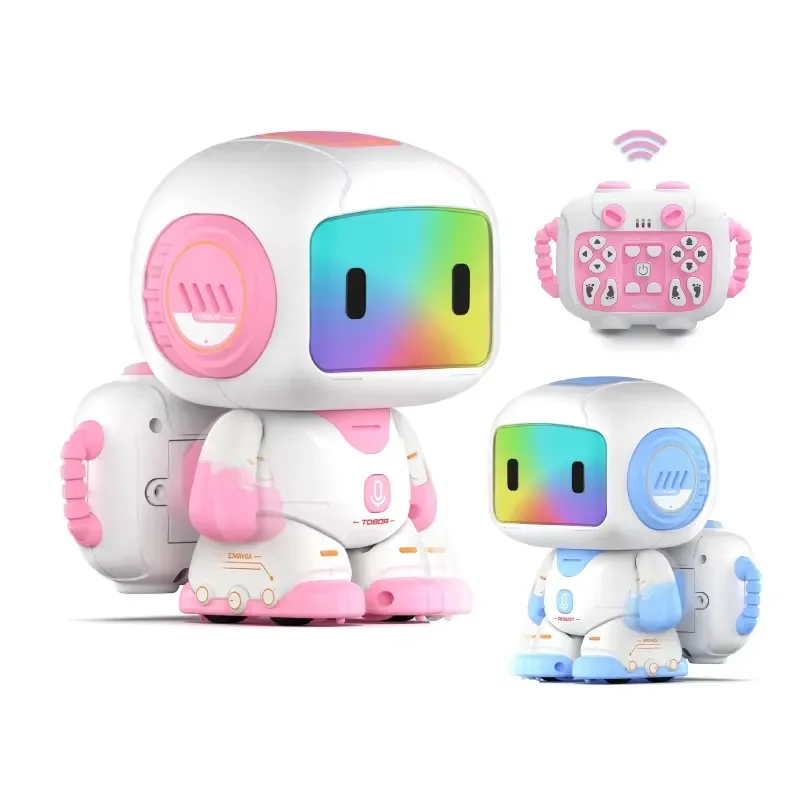Smart Programming Robot Toy Remote Control Mechanical Walking Dancing Music Light Up Educational Gift for Kids Boys Girls