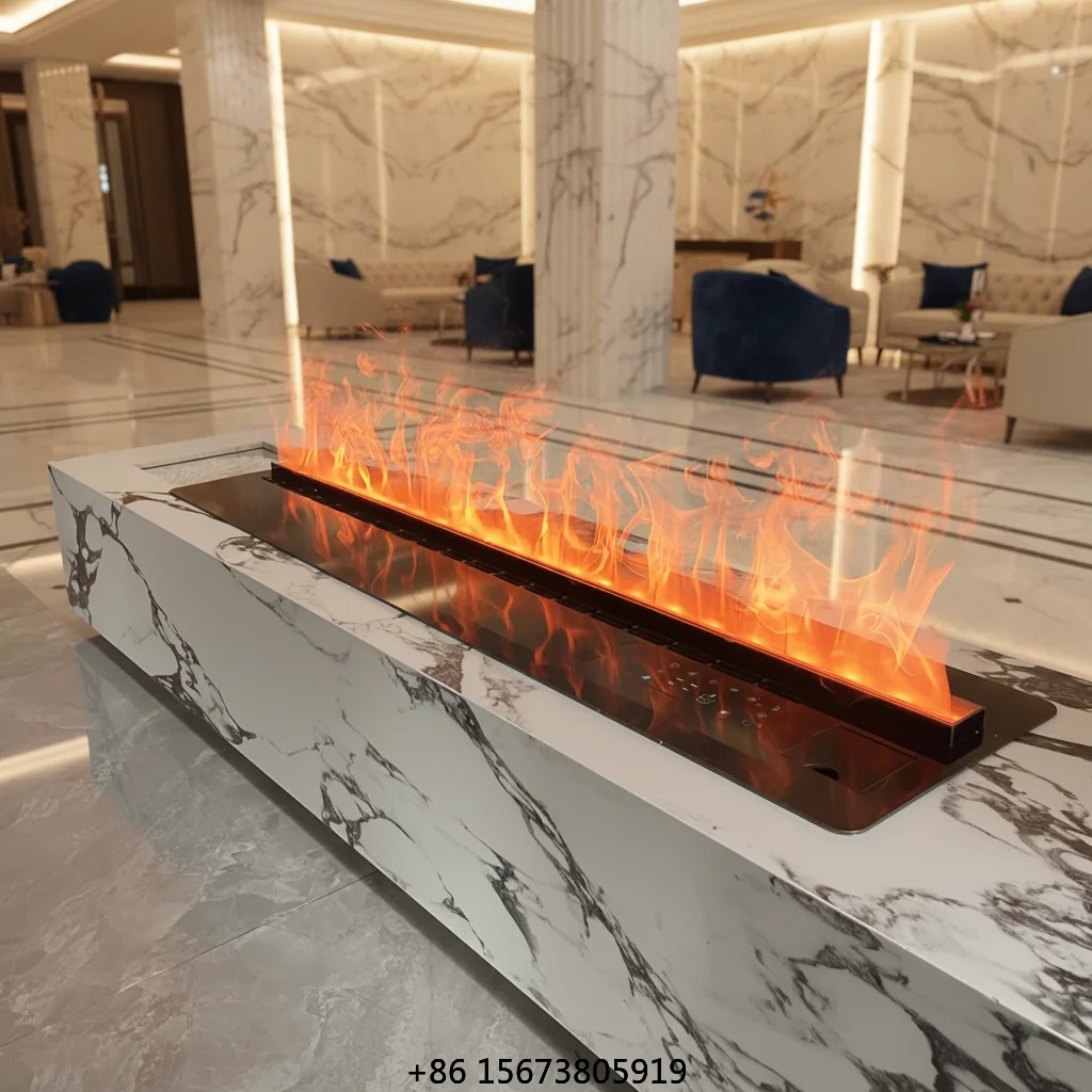 

Энергоэффективный 3D-электрокамин с паровым эффектом - реалистичные пламенные волны, таймер, управление через приложение, декоративный обогреватель для помещений