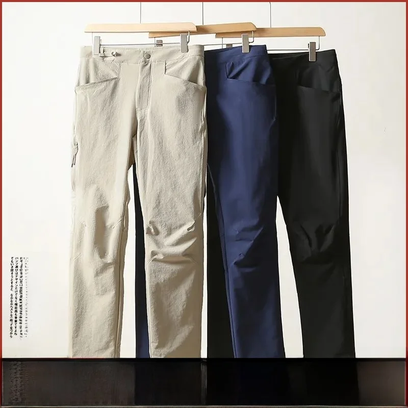 

Мужские спортивные повседневные брюки на открытом воздухе, Новое весеннее поступление, Qui Dry, дышащие прямые длинные брюки, молодежные модные городские брюки