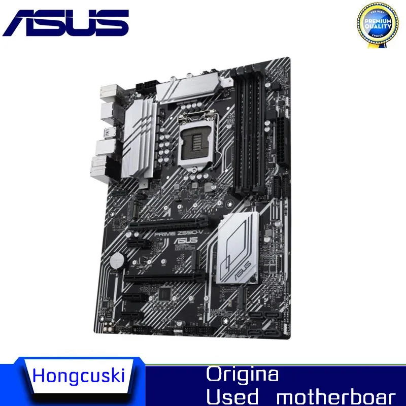 For Asus PRIME Z490-V Original Used Desktop for Intel Used Z490 DDR4 PCI-E 3.0 Motherboard LGA 1200 USB3.0 SATA3