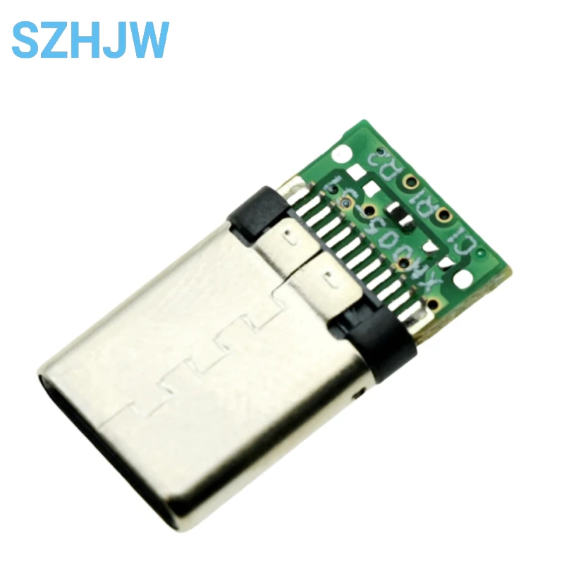 10-50PCS USB 3.1 ประเภท-C 24 Pins ชาย/หญิงซ็อกเก็ต Receptacle อะแดปเตอร์บัดกรีลวดและสายสนับสนุนบอร์ด PCB