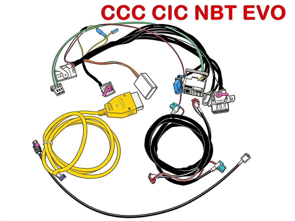 For BMW CCC CIC NBT EVO - Navigation Systems Power on Bench All in One Test Tools Wirings harness with CAS Emulator Tester