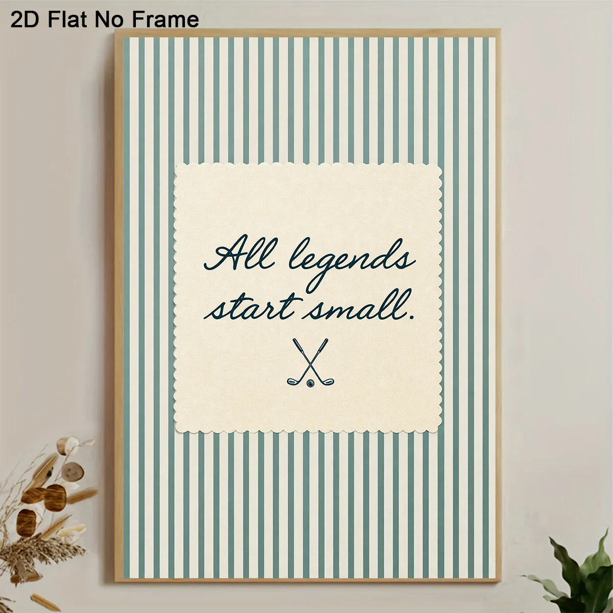 2D Flat, 1pc Modern Golf-Themed Frameless Canvas Poster - 