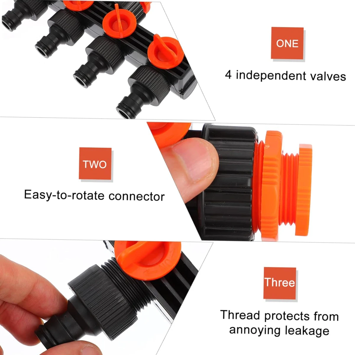 Garden Watering Faucet Connector Distributor Hose Parts 4 Way With Water Diverter Sprinkle for Outdoor Aquarium Plants