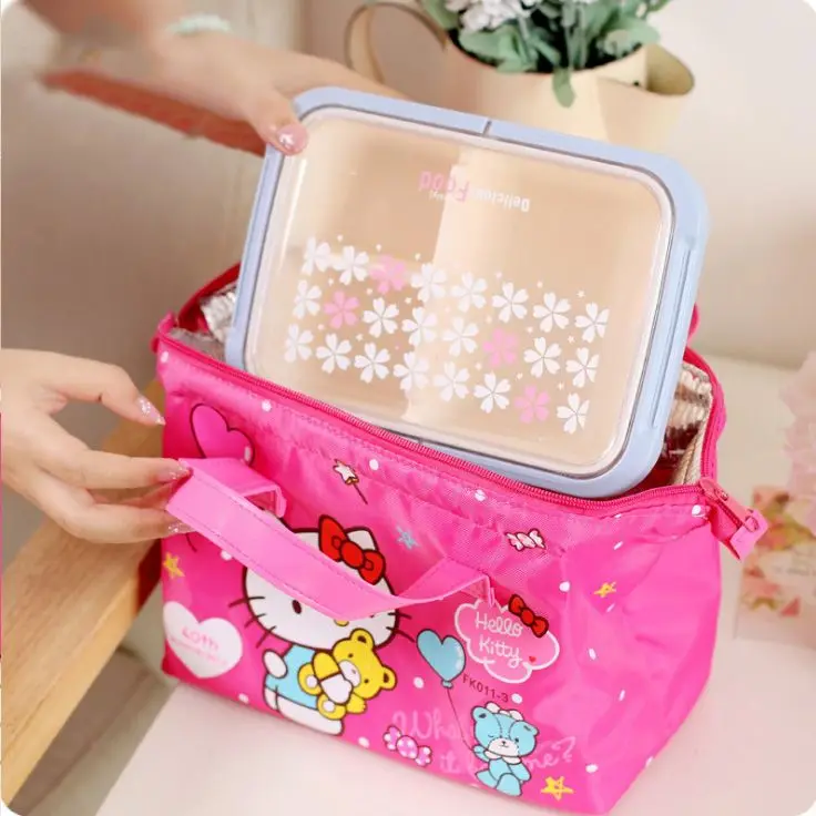 2025 Nuovo stile Sanrio Lunch Bag Kitty Melody Bag Bambini Borsa termica impermeabile Cartoon Cute Girl Borsa portatile di grande capacità
