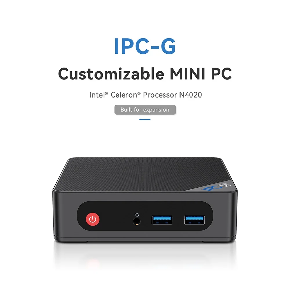 Beelink Mini PC personnalisable sans ventilateur IPC-G Intel Celeron N4020 jusqu'à 2,8 GHz DDR4 SSD double 1000 LAN Wifi5 ordinateur industriel