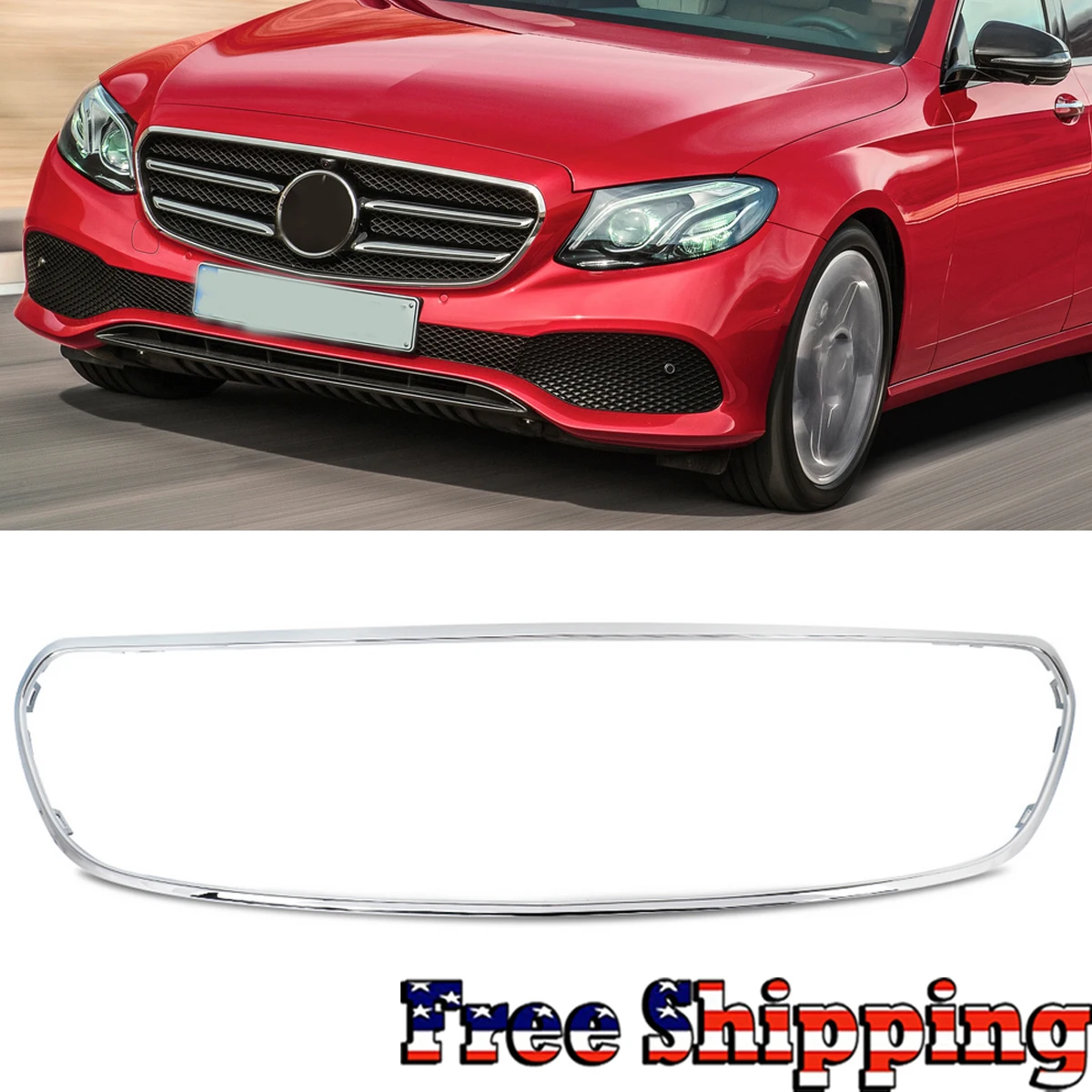 

Для Mercedes-Benz E Class W213 2016-2019 E300 E400 E450 Передняя решетка Обрамление решетки Центральная молдинговая накладка для 2138850200