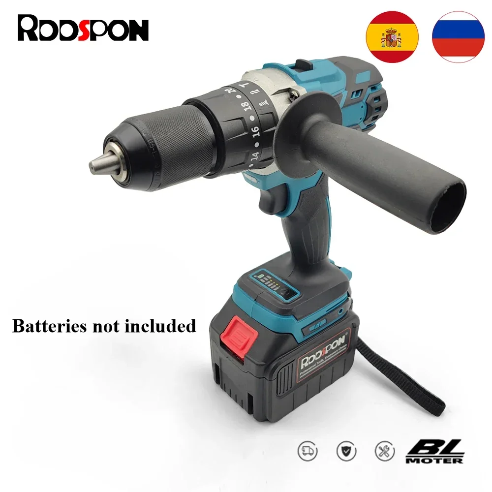 Brushless Electric Impact Drill Cordless Drill Electric Screwdriver Hammer Drill DIY Driver Power Tool for Makita 18V Battery