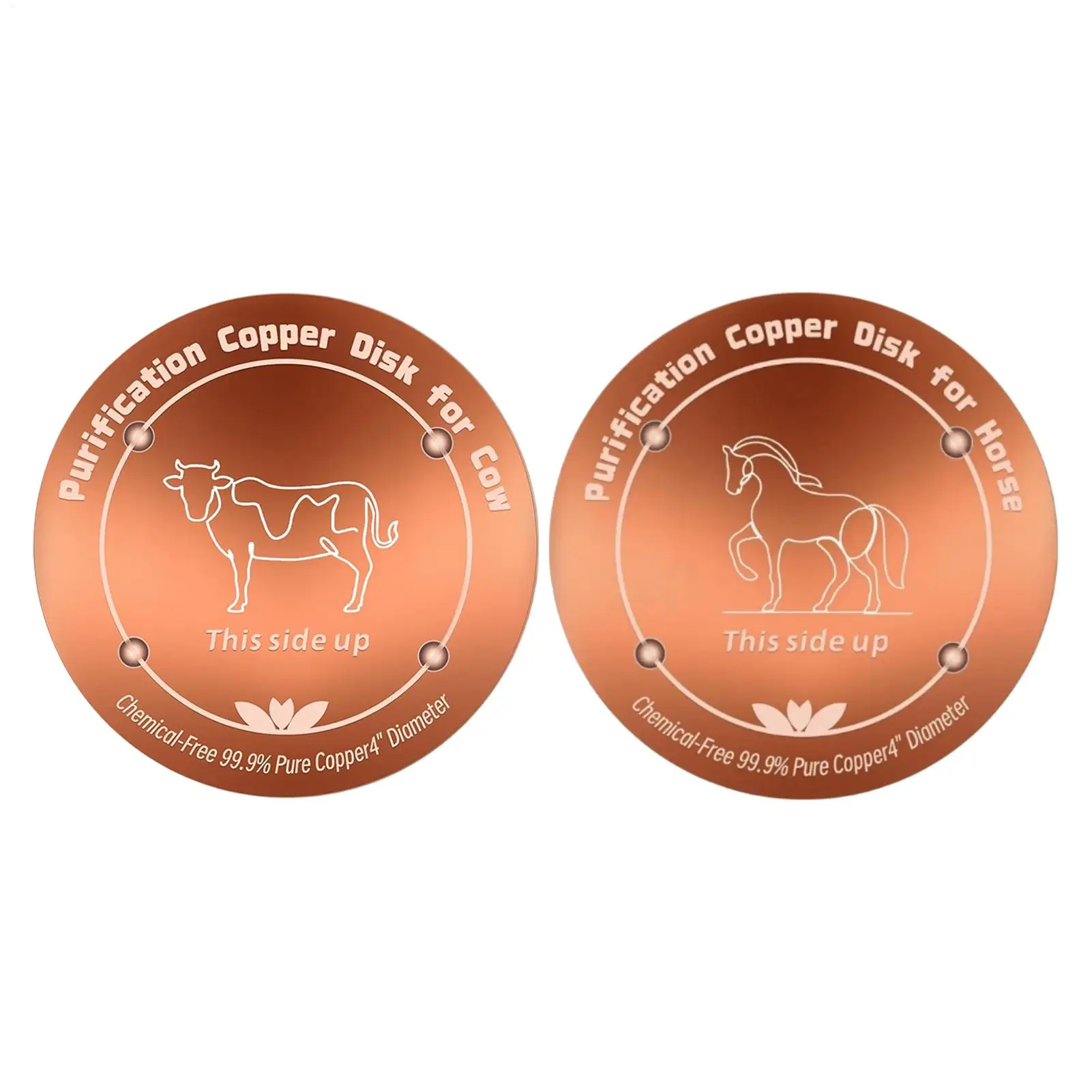 Animal Purification Disc 4 Inches Copper Purifier Cat Water Purification Disc For Outdoor Birdbaths Livestock Troughs Pool Farm