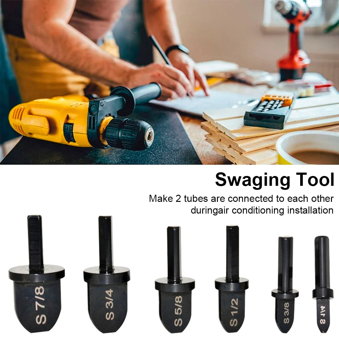 Flaring Tool Bit Set Tube Expander Air Conditioner Refrigerator Copper Pipe Swaging Tool Tube Expanders Takeover Tools Set