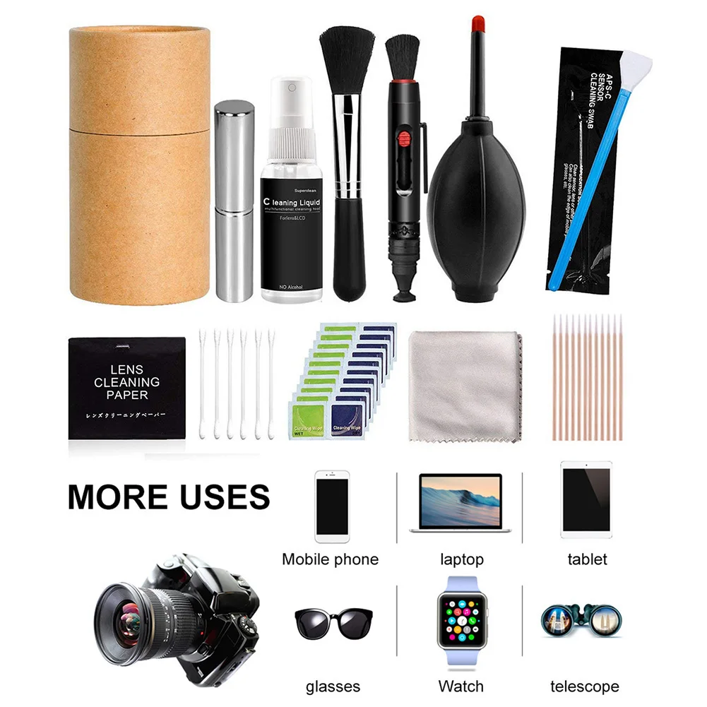 Dust Cleaner Camera Cleaning Lens Brush Kit Cleaner Kit Portable Camera Lens Cleaning Tools for Household
