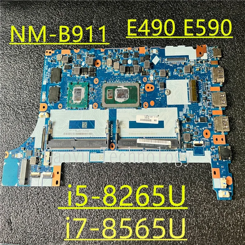 Original For Lenovo ThinkPad E490 E590 Laptop Motherboard i5-8265U i7-8565U FE490 FE590 FE480 NM-B911 216-0905004 100% Test Ok