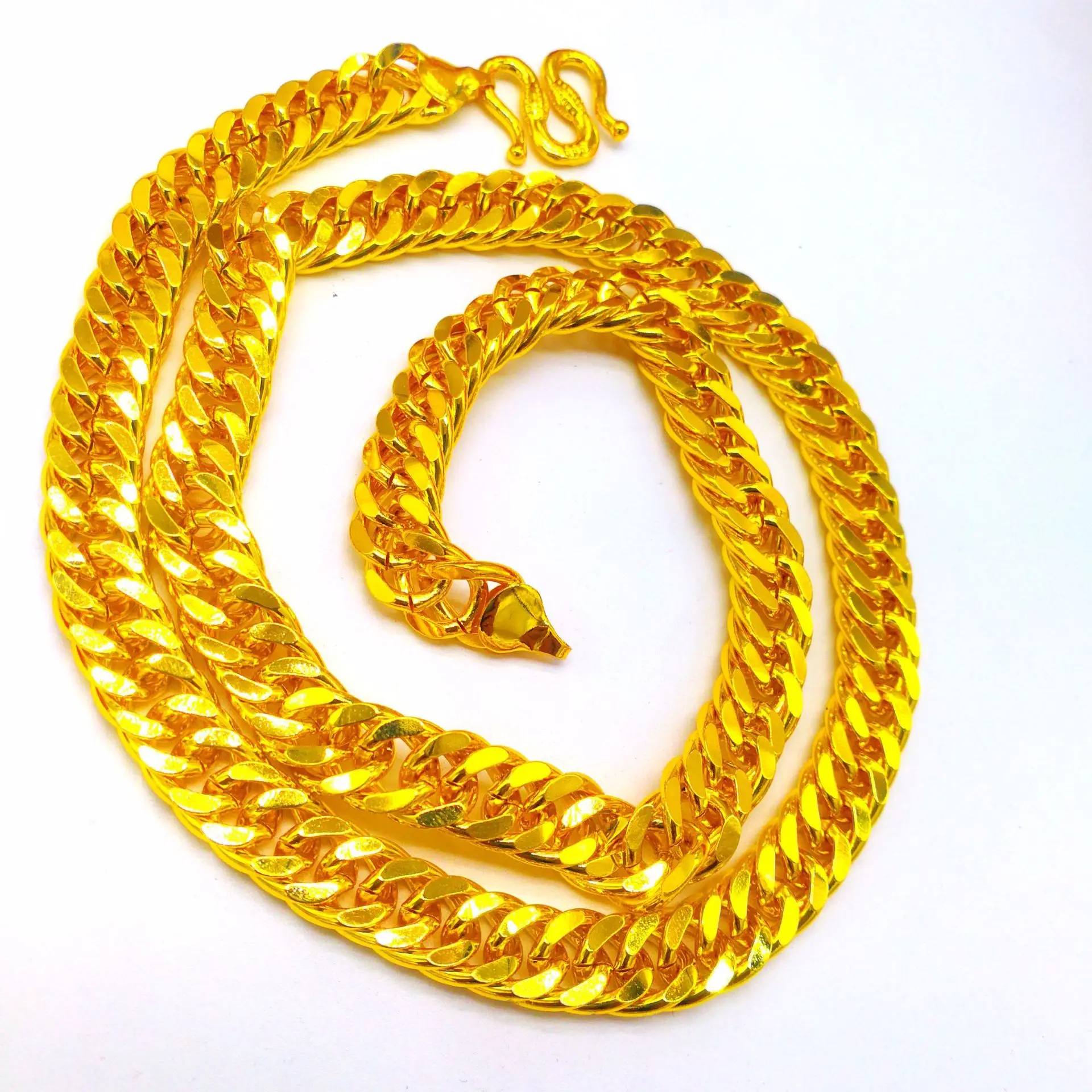 Vietnamese Gold Plated Mens Thick Tank Chain High Simulation Wedding Festival Gift