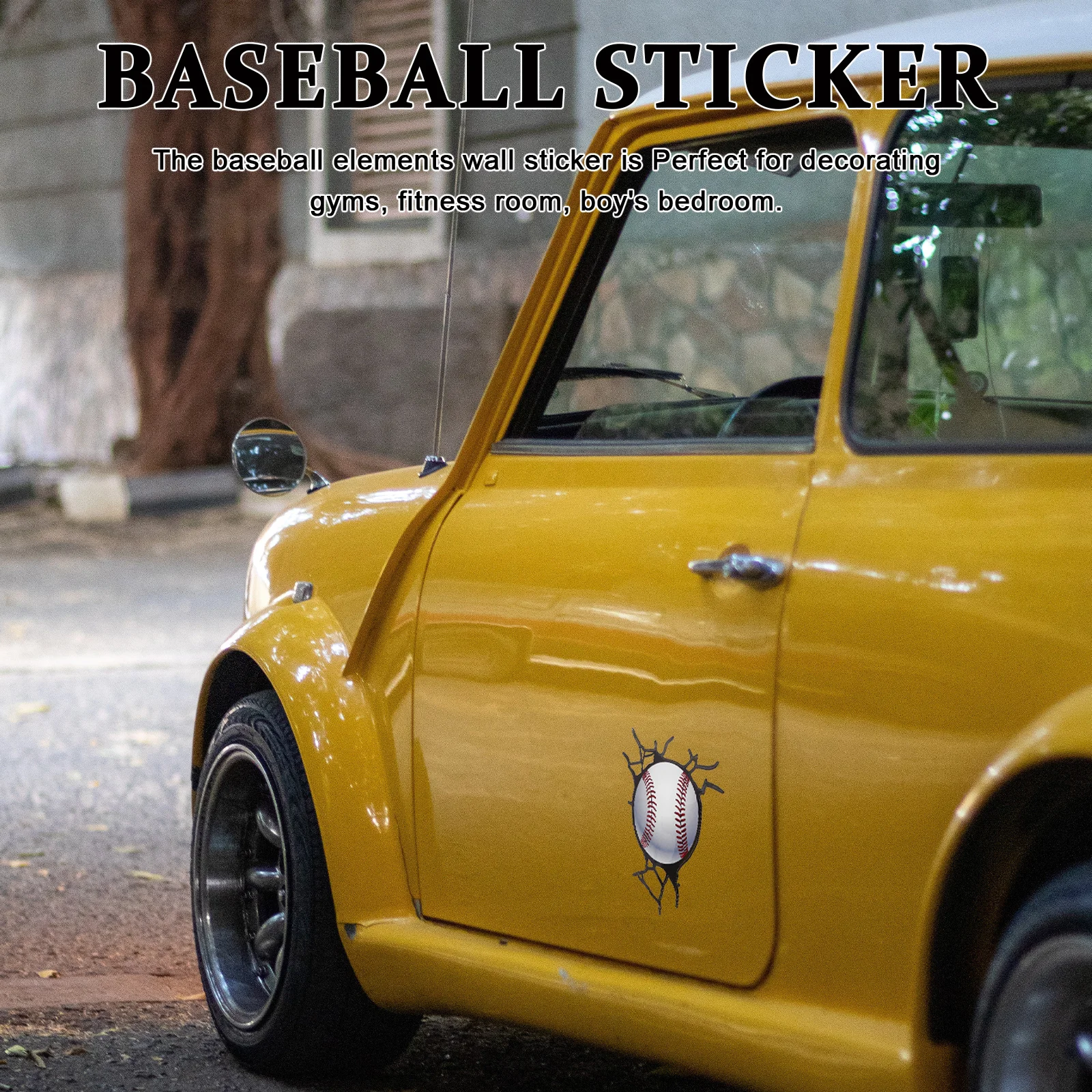 

3 Sheets Baseball Wall Sticker Self-Adhesive Sports Decal for Fitness Room Bedroom Decorative Wall Art Decorative Sticker