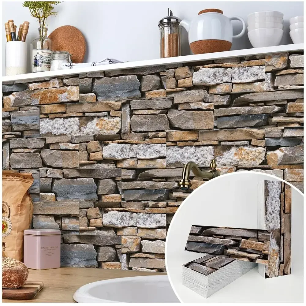 99 Pieces Peel and Stick Subway Tiles Stone Composite Backsplash PVC Self Adhesive Matte Wall Tiles 4x12 Inch Durable Easy