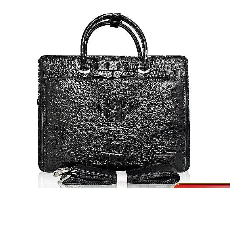 

New crocodile leather men's bag, leather horizontal zipper men's business bag, luxurious hand-held briefcase, trendy style