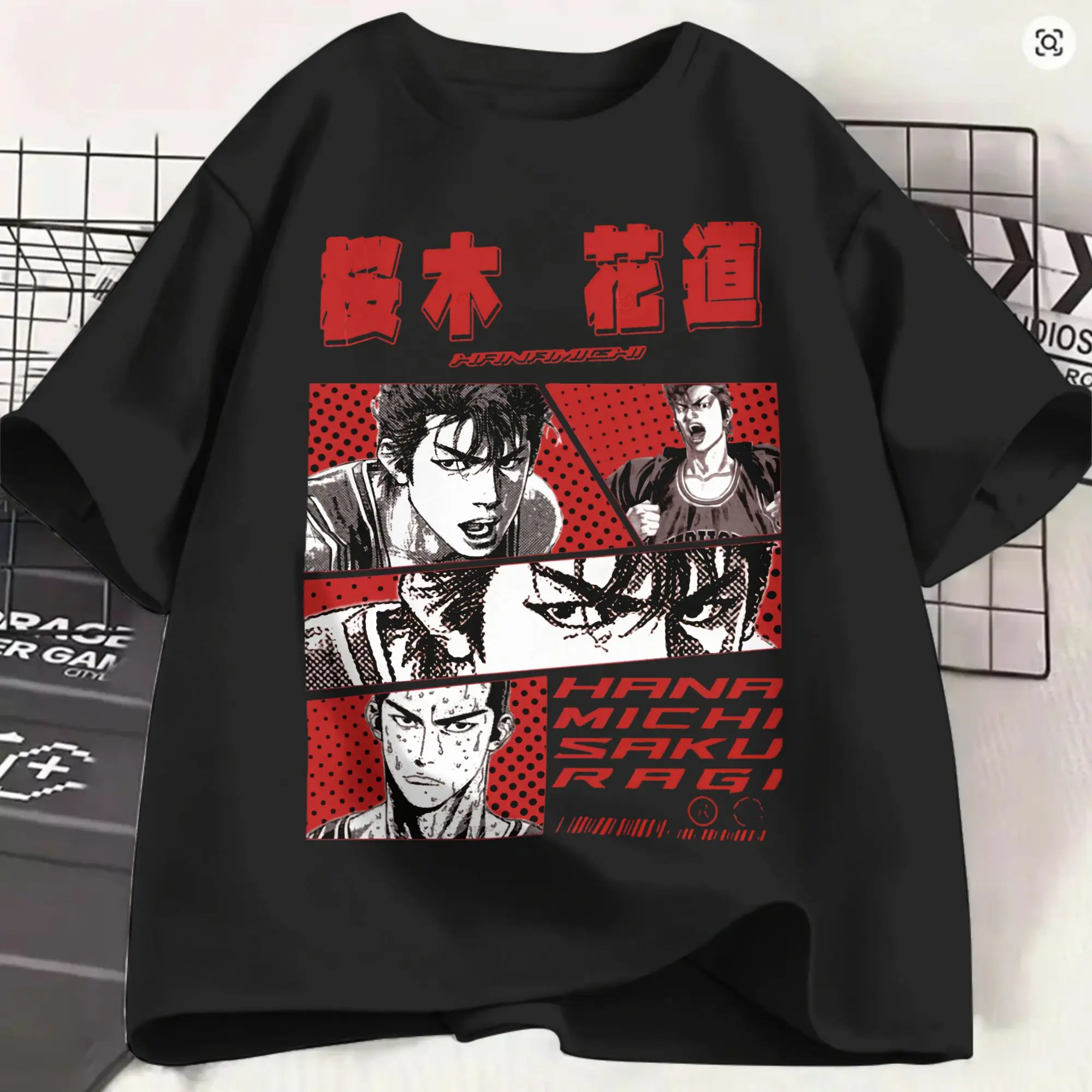 Slam Dunks Cotton T-Shirt For Men Summer  Vintage T Shirts Round Neck Fashion Tees Big Size Custom DIY Clothes