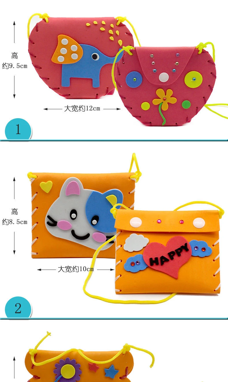 5-teiliges Set zum Selbst Nähen von Handtaschen Nähset für Mädchen Anfänger-Zubehör Party-Geschenke Gruppenaktivitäten Projekt Spielzeug Geschenk – Detail 11
