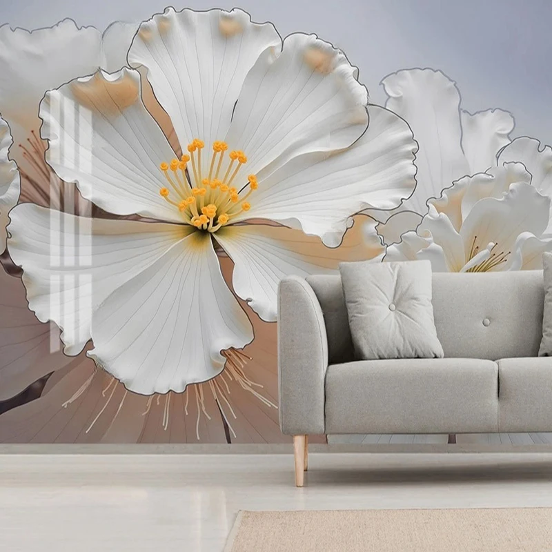 Modern New Chinese Style Wallpaper Custom Photo Mural Flowers Peony Decor Painting Background Living Room Bedroom Backdrop 3D