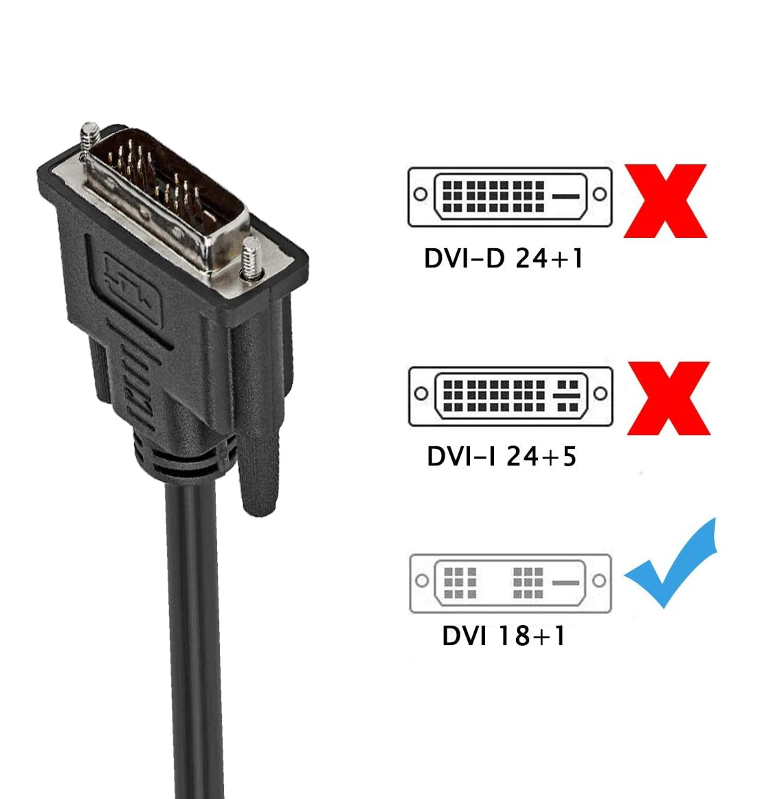 Kabel DVI 18+1 Single Link DVI-D do DVI-D Kabel monitora Kabel wideo DVI 1080P Kabel DVI męski do męskiego DVI do monitora PC