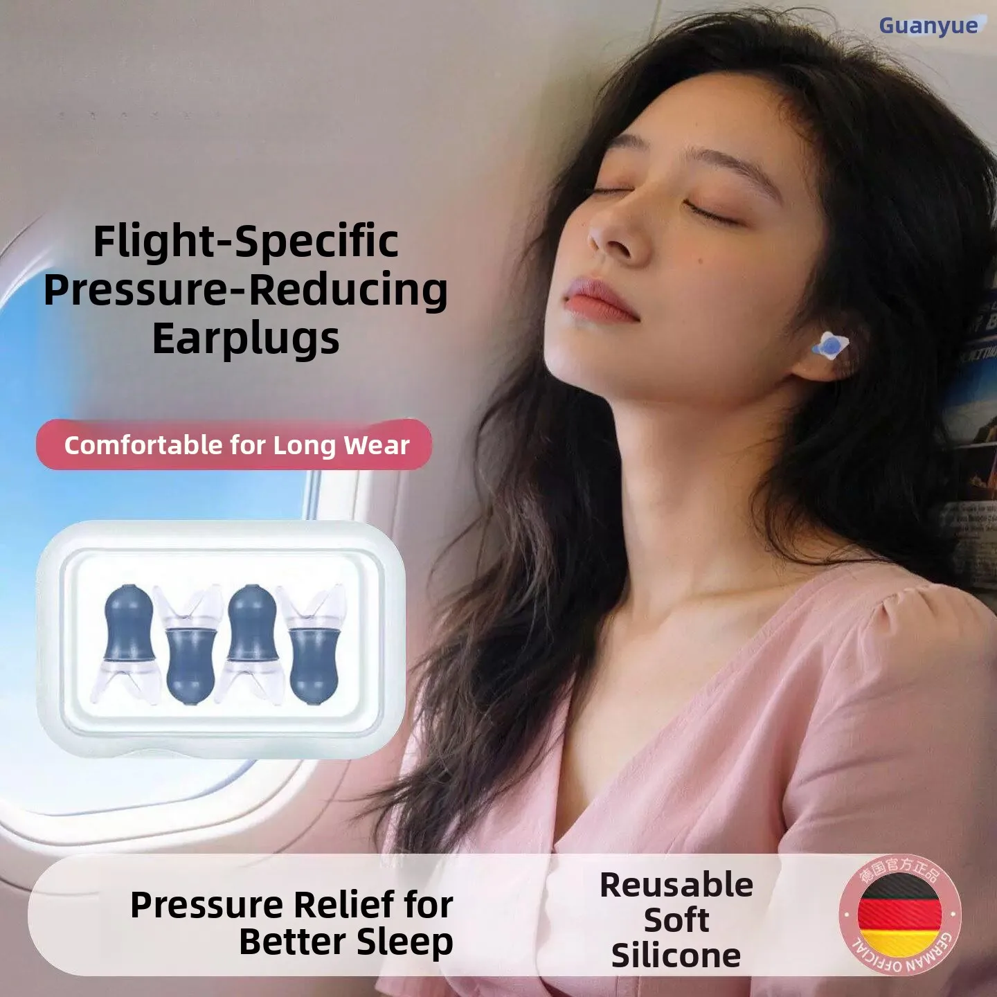 

Airplane Noise Reduction Earplugs Travel Essential for Adults And Children Female Specific Design Pain Relief Silent Device