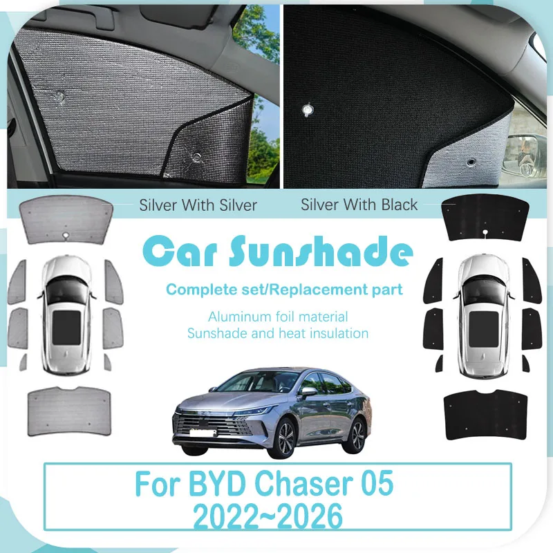 Car Coverage Sunshade For BYD Destroyer Chaser 05 Chazor King Seal 5 DM-i 2022~2026 Anti-UV Window Visors Sun Shades Accessories