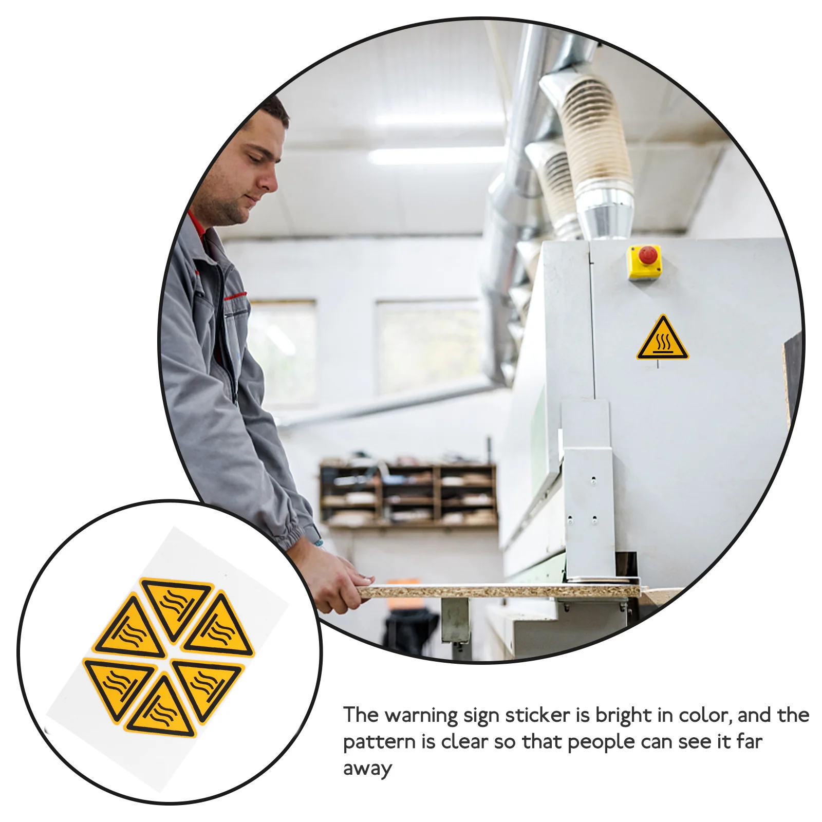 

2 Sheets Warning Stickers High Temperature Danger Labels Do Not Touch Hot Surface Caution Signs Safety Decals for Equipment