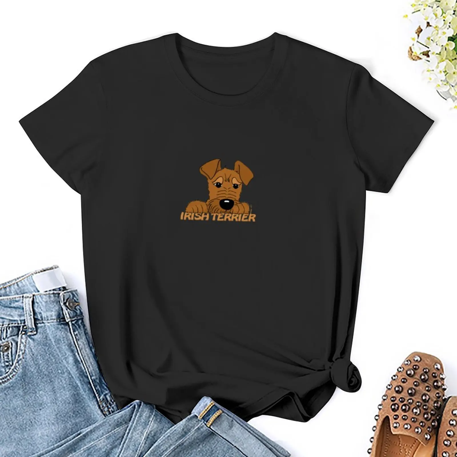 Camiseta de Terrier Irlandés para mujer, Camisetas estampadas, camisetas para mujer