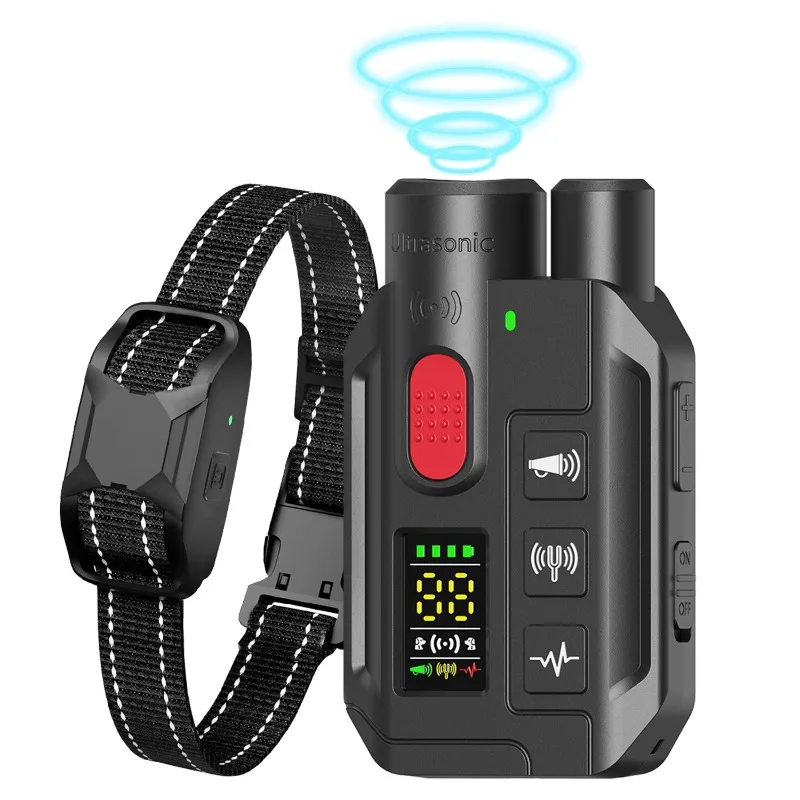 

Тренажер для собак 2-в-1, ультразвуковой привод, дистанционное управление, водонепроницаемый ошейник для дрессировки собак