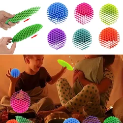 Fidget Worm Elastic Mesh Worm Unpacking Morphing Fidget Toy Six Sided Pressing Stress Relief Squishy Worms Stress Relief Toys