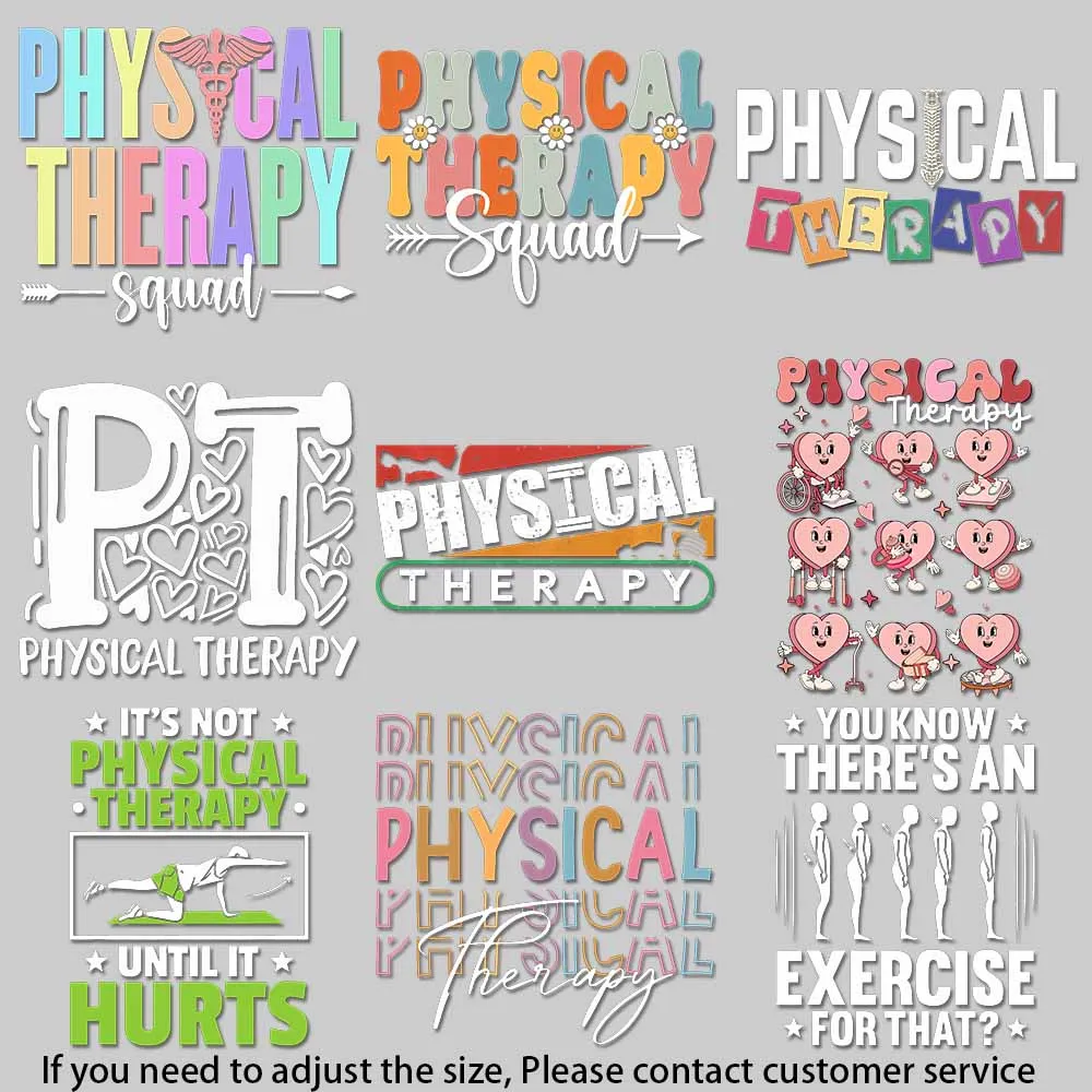 Dynamic PT-Themed Transfers: Muscle, Leopard & Floral Graphics for Fitness Fans & Medical Pros, Strong Adhesive, Easy to Apply