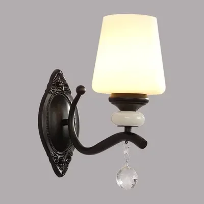 الأمريكية بسيطة السرير الجدار مصباح غرفة المعيشة حائط الخلفية غرفة نوم الممر المدخل غرفة الطعام خمر الزجاج الحديثة الجدار مصباح #3