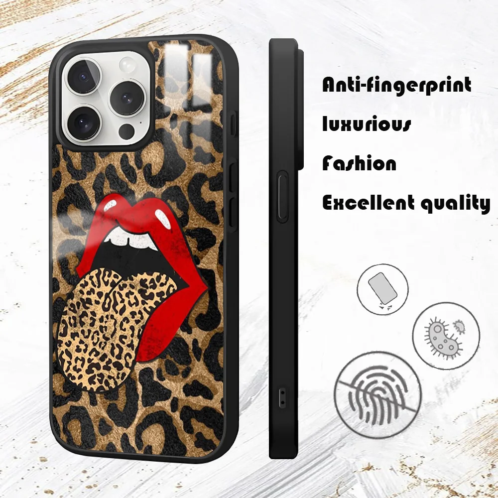 cool leopard pattern Phone Case For iPhone 16 15 14 13 12 11 Pro Max Plus Mini PC Mirror Fashion  phone case