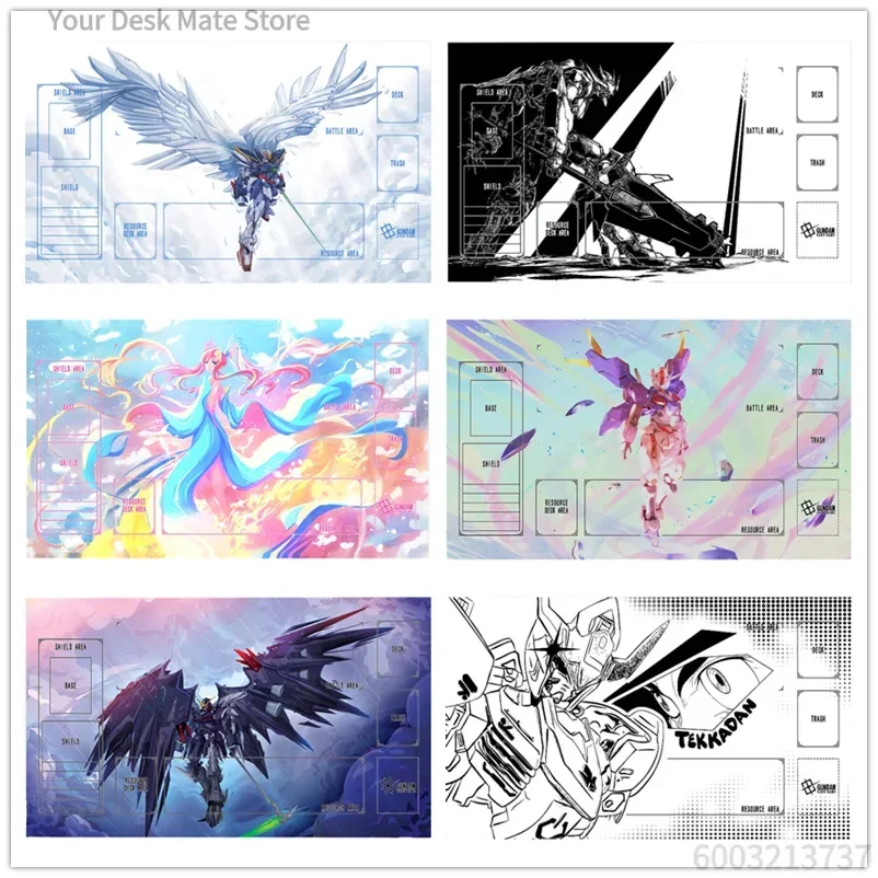 Accesorio de Juego de Anime Gundam GCG, Alfombrilla de Juego de Cartas DIY, Barbatos, Lacus, Wing Zero, Suletta, Miorine, Colección, Regalo, Juguete