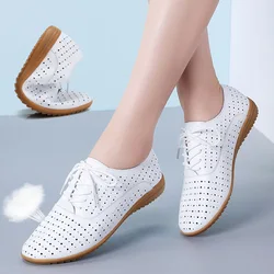 Women Hollow Casual Shoes Women Spring Autumn Slip-on Pump Single Flat Shoes Breathable Round Toe Ladies Fashion Casua Loafers