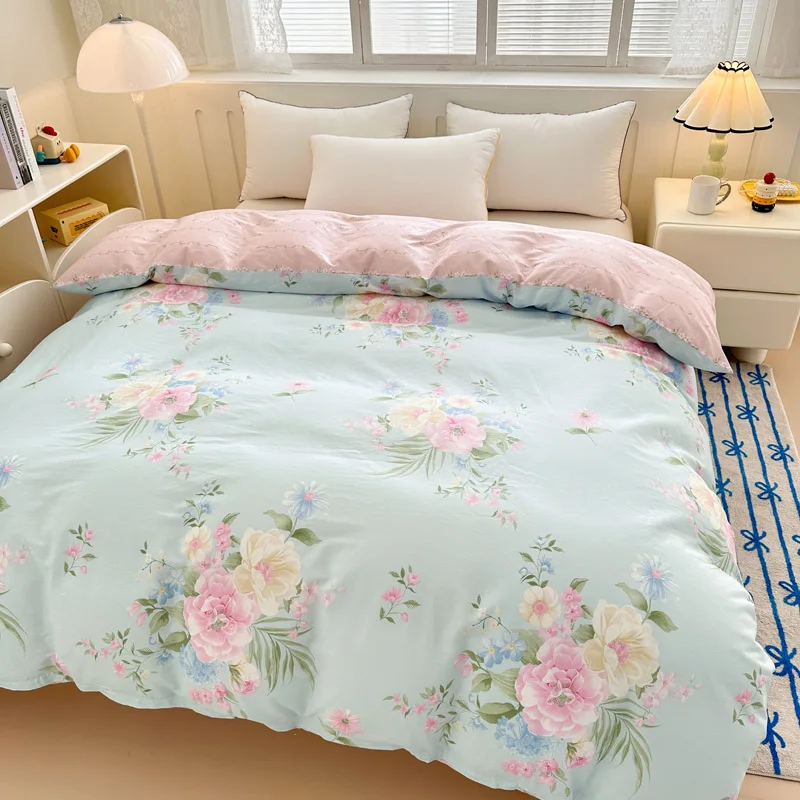 1pc100% cotton breathable skin-friendly printed quilt cover (pillowcase to be purchased separately) single double king size bed