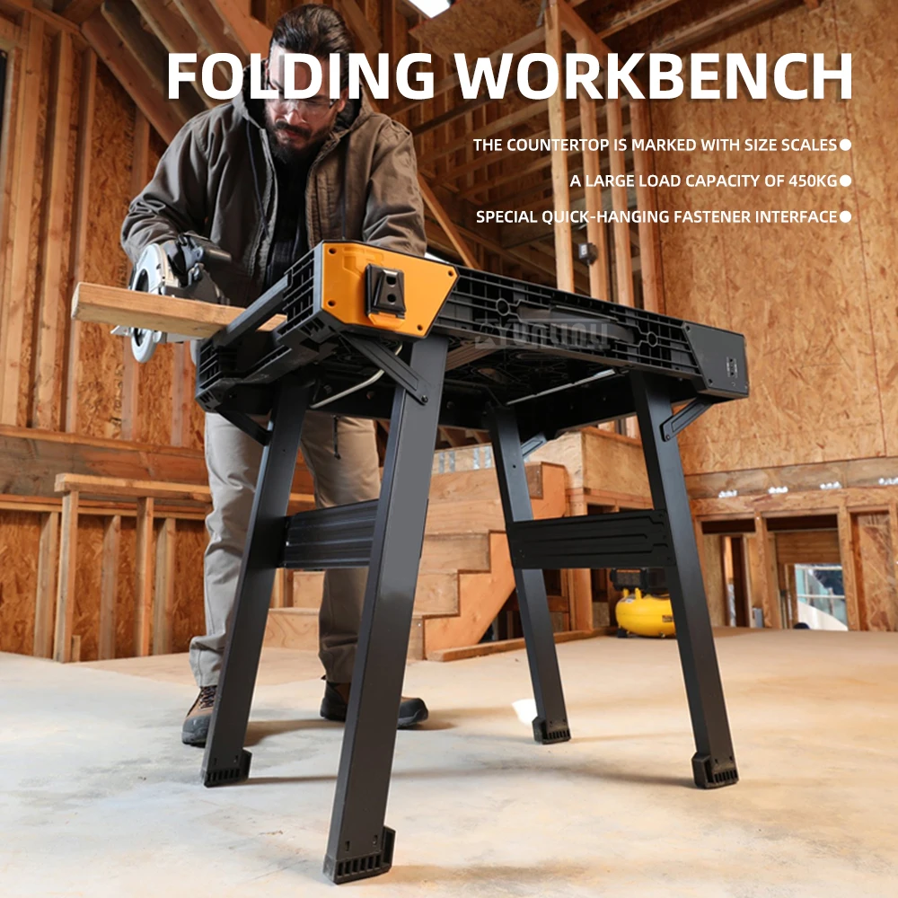 Quick-Folding Workbench for garage, workshop, and jobsite