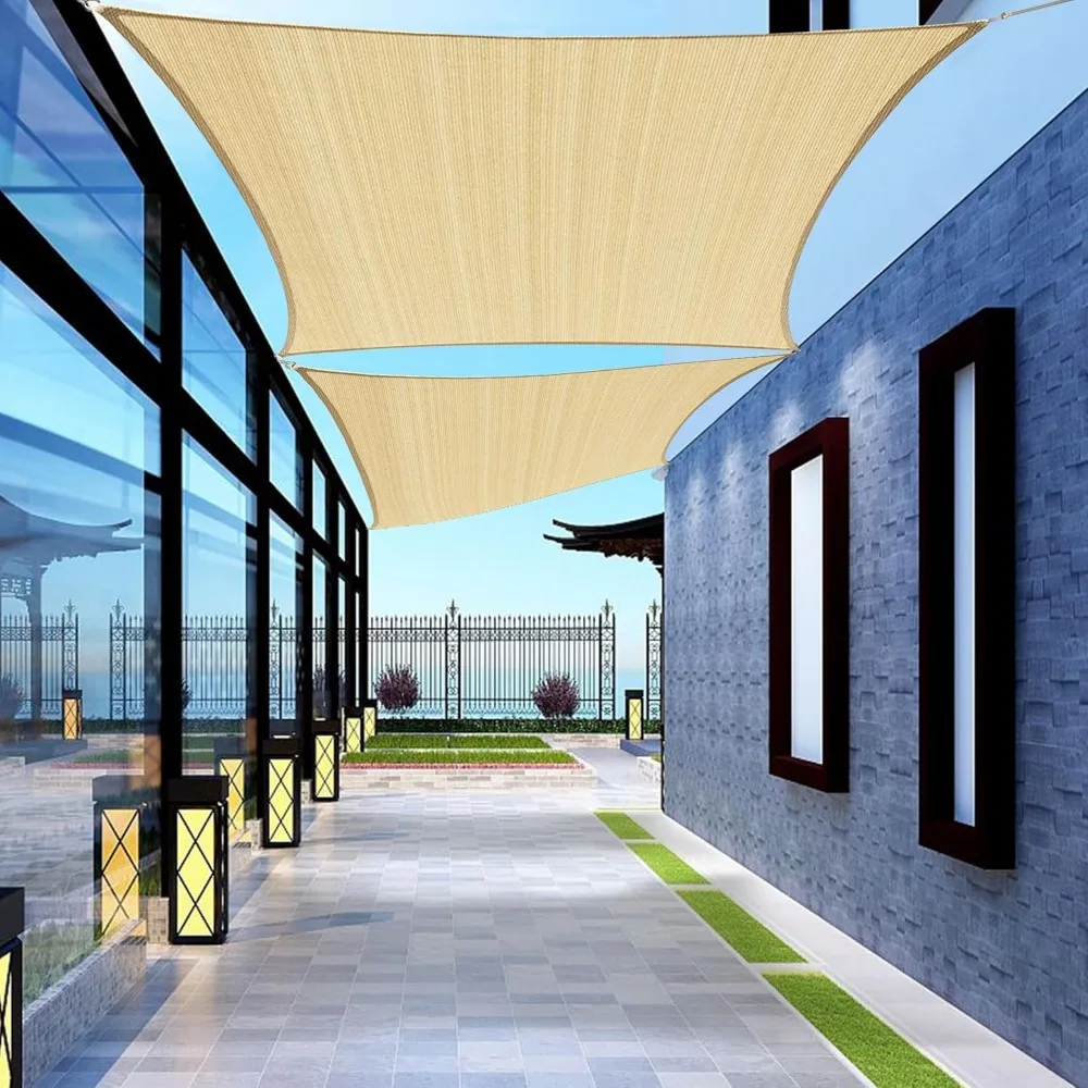 

Custom Size 8' x 18' Beige Rectangle Sun Shade Sail Canopy Awning for Patio Backyard Lawn Garden Outdoor Activities Commercial G