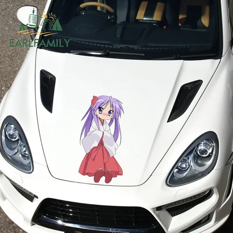 EARLFAMILY 43cm x 23.5cm For Cute Loli Kawaii Anime Car Stickers Vinyl Car Wrap Decal Waterproof Occlusion Scratch Decoration