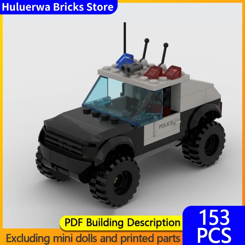 

City Car Model MOC Building Bricks Off-Road Police Car Modular Technology Gifts Holiday Assemble Children Toys Suit