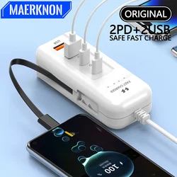 PD 66W USB Type C Charger Fast Charging 4USB Wall Chargers For iPhone Xiaomi Samsung Mobile Phone Travel Power Socket Adapter
