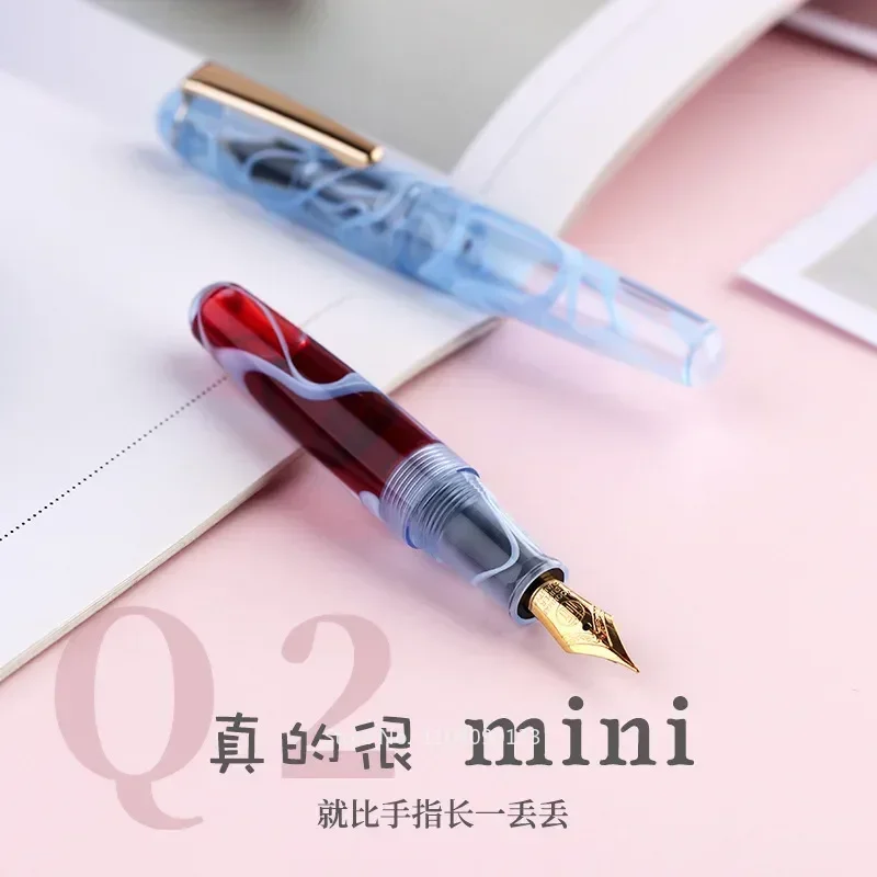 Hot Last Craftsman Q2 Cute Mini Imported Resin Short Pen Designer Handwritten Fine Pointed Men's And Women's Portable Pocket Pen