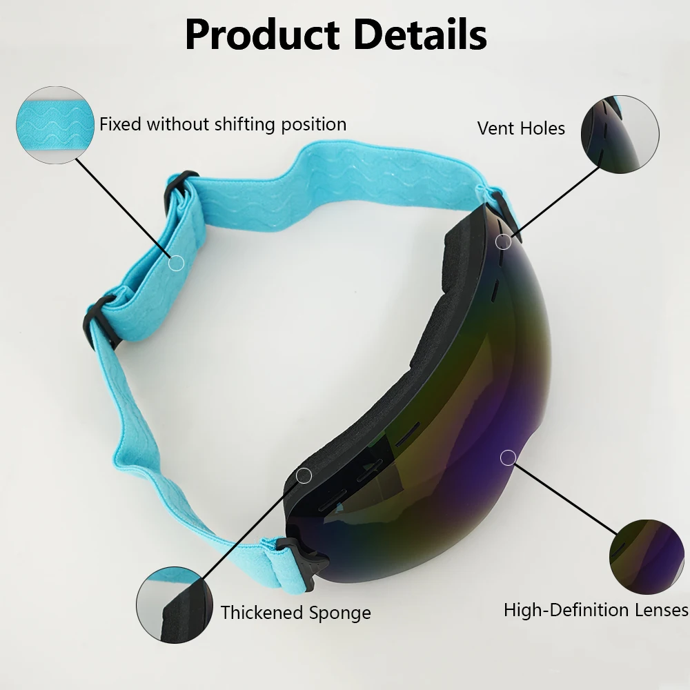 نظارات ثلج عالية الوضوح قابلة للتنفس مقاومة للرياح والغبار والرمل عدسات واقية للرجال والنساء على الجليد على الجليد
