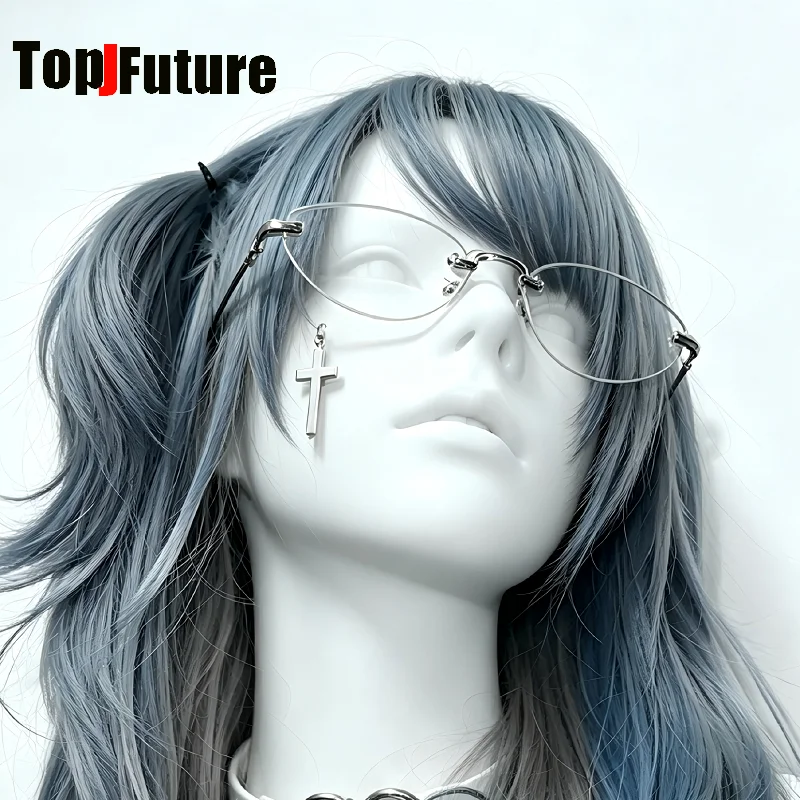Y2K 소녀 대안 서브컬쳐 미니멀리스트 무테 안경 금속 - Vintage Fashion Y2K 리뷰 및 가격